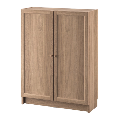 TỦ SÁCH CÓ CỬA BILLY / OXBERG IKEA - NHUỘM SỒI 80x30x106 cm