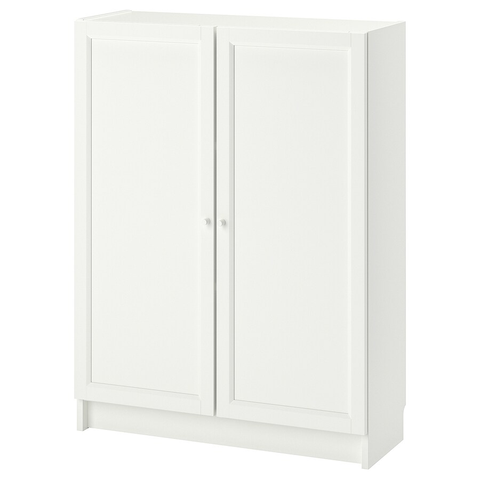 TỦ SÁCH CÓ CỬA BILLY / OXBERG IKEA - TRẮNG 80x30x106 cm