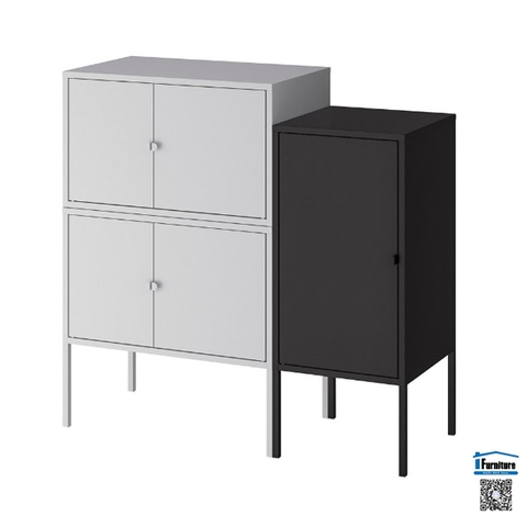 TỦ SẮT LIXHULT IKEA - Màu đen/xám (95x35x92 cm)