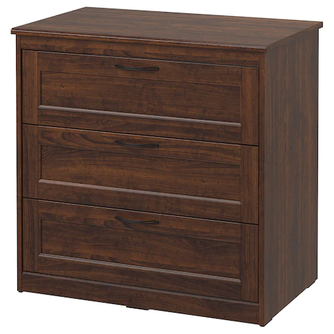 TỦ 3 NGĂN KÉO SONGESAND IKEA - NÂU 82x81 cm