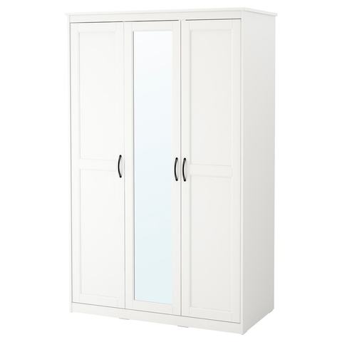 TỦ QUẦN ÁO 3 CÁNH CÓ GƯƠNG SONGESAND IKEA - TRẮNG 120x60x191 cm