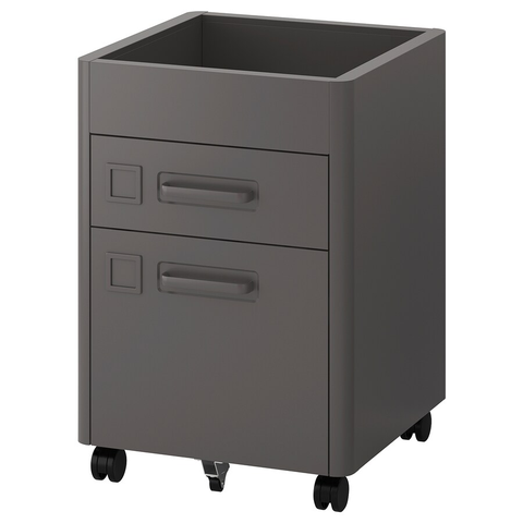 TỦ TÀI LIỆU NGĂN KÉO CÓ BÁNH XE IDÅSEN IKEA - XÁM ĐẬM 42x61 cm