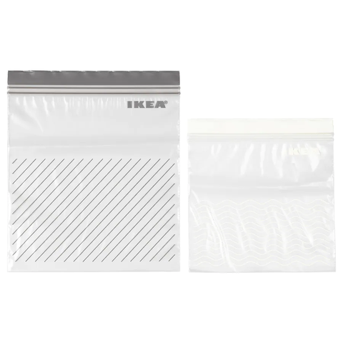 HỘP 30 TÚI ZIP LOCK ISTAD IKEA - XÁM TRẮNG (2,5 + 1,2L)