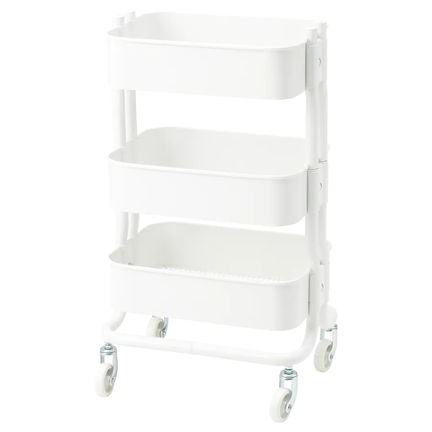 XE ĐẨY 3 TẦNG RÅSHULT IKEA - TRẮNG 38x28x65 cm