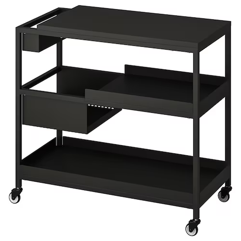 XE ĐẨY ĐỂ ĐỒ TROTTEN IKEA - ĐEN 80x40 cm
