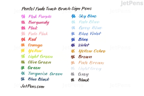 BÚT PENTEL FUDE TOUCH BRUSH SIGN PEN - NEW COLORS