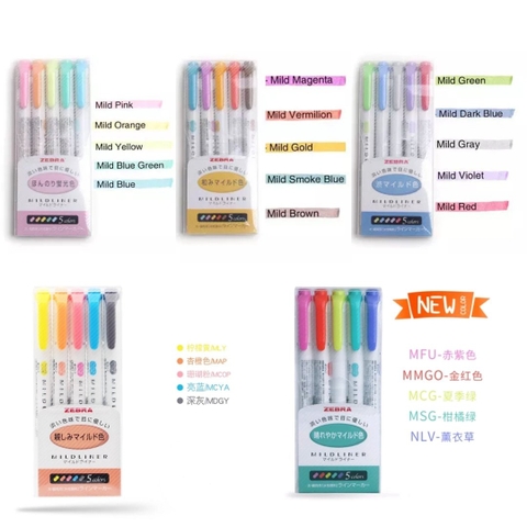 SET 5 BÚT HIGHLIGHT ZEBRA MILDLINER