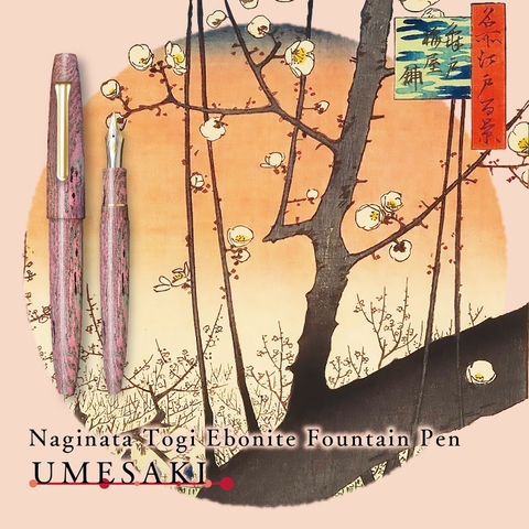 NAGINATA TOGI EBONITE FOUNTAIN PEN UMESAKI 21K 10-1814