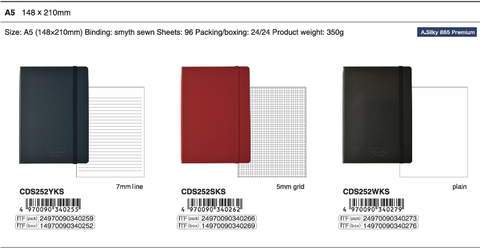 SỔ TAY NIPPON NOTE PREMIUM C.D HARD COVER A5 CDS252
