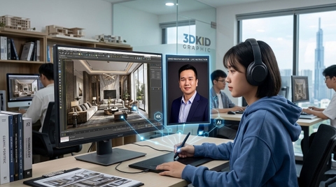 Combo Sketchup + Enscape + AI Photoshop: Chốt Đơn Thần Tốc 2026