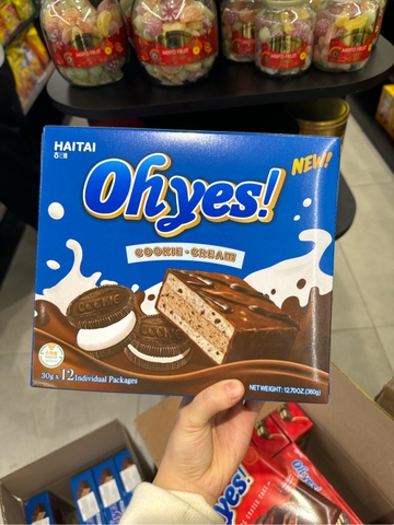 Bánh Oyes cookie&cream (phủ áo socola) 360g/hộp
