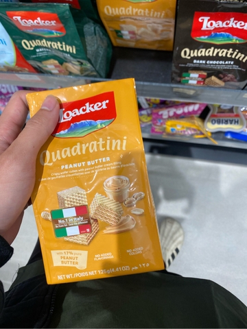 Bánh xốp Loacker Quadratini Peanut Butter - 125g