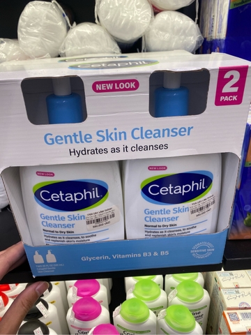 Sữa rửa mặt ­ Cetaphil Gentle skin Cleanser (591ml*2 chai)/gói. Hiệu: Cetaphil.