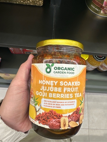 Trà táo đỏ kỳ tử ngâm mật ong Organic garden food 1.2kg