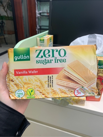 Bánh xốp không đường nhân hương Vani Zero Gullon - 180g