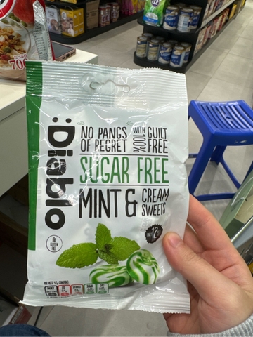 Kẹo Diablo không đường bạc hà Kem