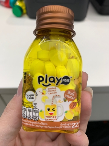 Kẹo the không đường hương chanh mật ong Playmore hũ 22g