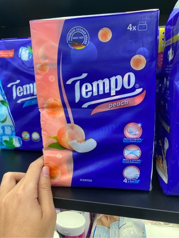 Khăn giấy gói rút đa năng TEMPO - Hương đào (4 gói)