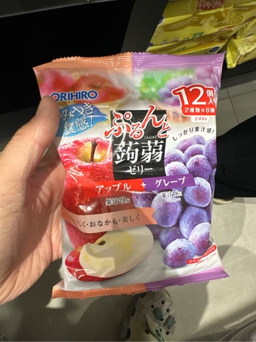 Thạch hương trái cây vị táo & nho Orihiro 240g