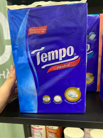 Khăn giấy gói rút đa năng TEMPO - Không mùi (4 gói)