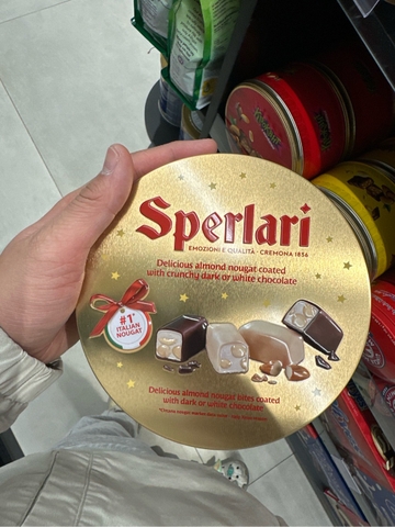 Hộp Socola đen và trắng Nougat Sperlari - 110g (VÀNG)