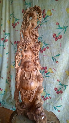 TƯỢNG DI LẶC VÁC CÀNH ĐÀO (M: DL15)