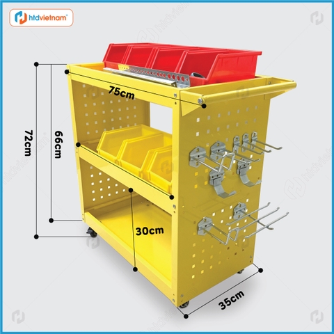 Xe đẩy dụng cụ đồ nghề 3 tầng HTD-05
