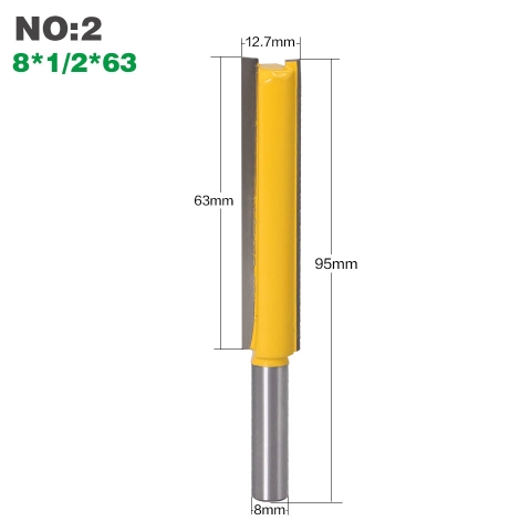 Bộ 3 mũi phay thẳng cốt 8mm