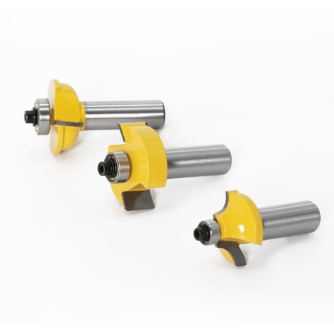 Bộ 3 mũi phay, dao phay gỗ ghép mộng cửa lớn, cửa sổ cốt 12.7MM