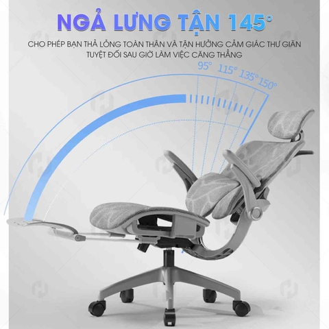 Ghế Văn Phòng Ergonomic 621 – Thiết Kế Tựa Lưng Chia Khối, Ngồi Chuẩn Tư Thế