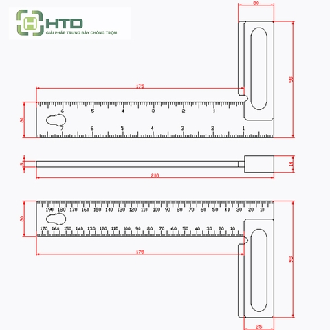 Thước đo góc vuông chất liệu hợp kim nhôm