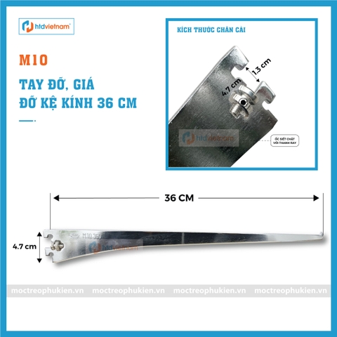 TAY ĐỠ, GIÁ ĐỠ KỆ KÍNH M10