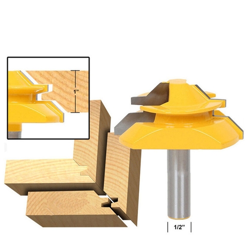 Mũi phay cắt mộng gỗ, ghép góc ghép hộp 45 độ cao cấp