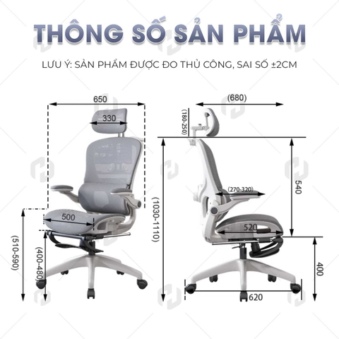Ghế công thái học 927-1, Ghế xoay văn phòng chuẩn ergonomic