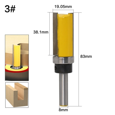 Bộ 4 mũi phay thẳng soi rãnh, bào mép cốt 8mm