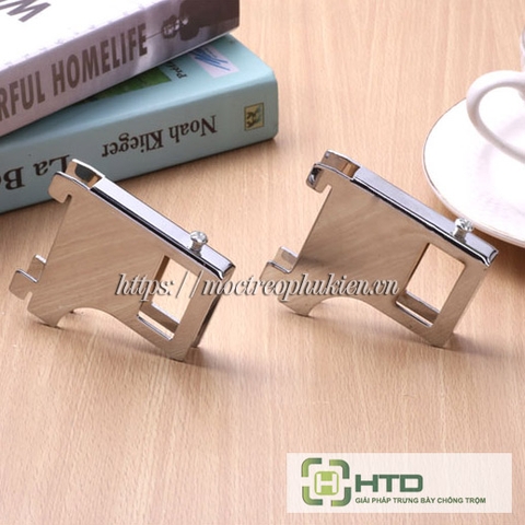 Cốc đỡ thanh hộp inox vuông gài ray đôi