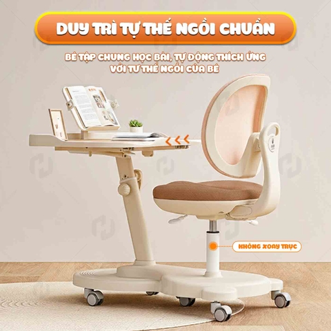Bộ bàn học liền ghế chống gù T74