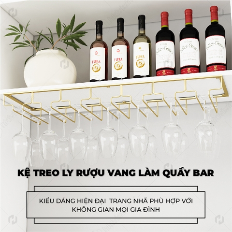 Giá treo rượu kèm treo ly HB-091