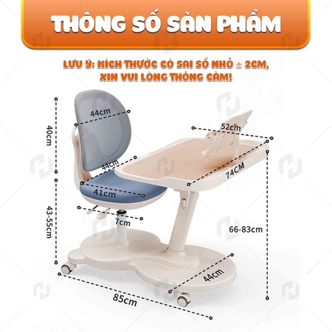Bộ bàn học liền ghế chống gù T74
