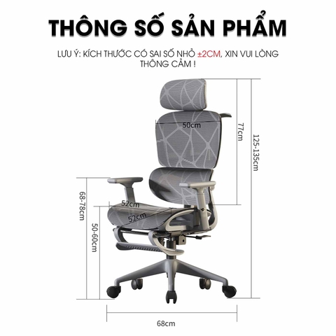 Ghế Làm Việc LS900 – Lưng Lưới, Tựa Đầu, Tay 3D, Chống Đau Lưng, Chống Mỏi Vai