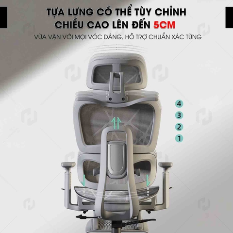 Ghế Làm Việc LS900 – Lưng Lưới, Tựa Đầu, Tay 3D, Chống Đau Lưng, Chống Mỏi Vai