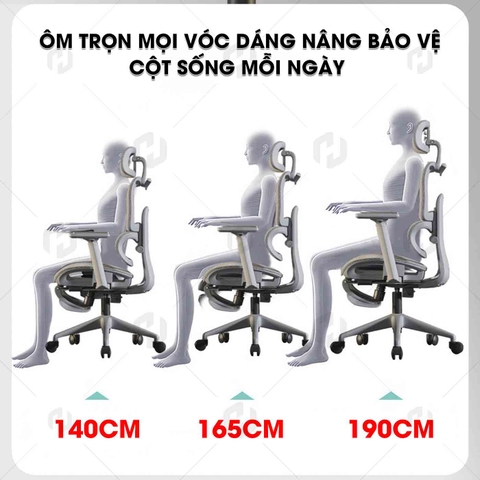 Ghế Làm Việc LS900 – Lưng Lưới, Tựa Đầu, Tay 3D, Chống Đau Lưng, Chống Mỏi Vai