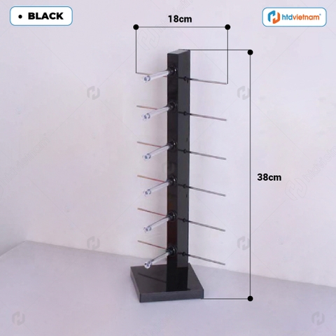 Giá nhựa PVC trưng bày mắt kính có thanh đỡ bằng inox để bàn - 5 Tầng đơn