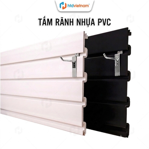 Tấm rãnh nhựa PVC cài móc treo hàng trưng bày