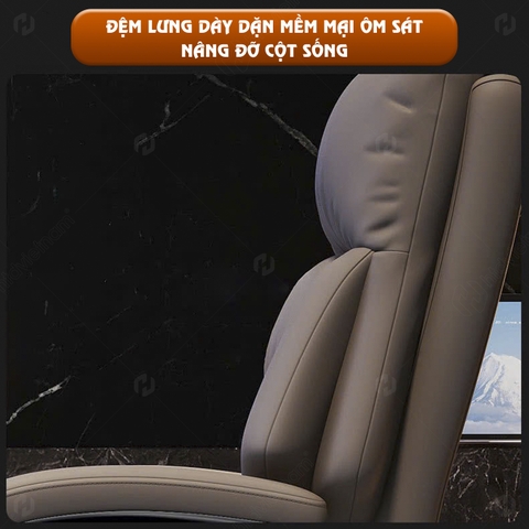 Ghế giám đốc HTD-V3, Ghế xoay văn phòng, có gác chân chế độ ngã lưng thư giãn, nâng hạ chiều cao linh hoạt