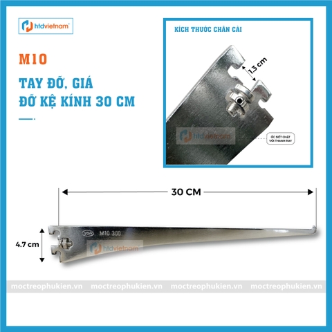 TAY ĐỠ, GIÁ ĐỠ KỆ KÍNH M10