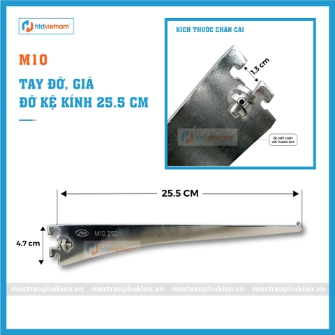 TAY ĐỠ, GIÁ ĐỠ KỆ KÍNH M10