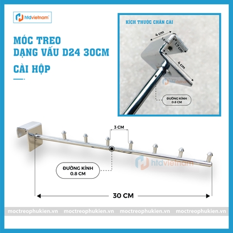 Móc treo quần áo inox dạng vấu D24