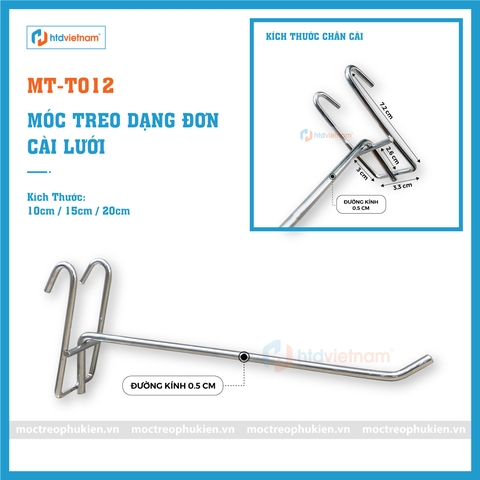 Móc treo cài lưới đơn: MT-T012