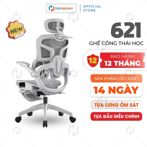 Ghế Văn Phòng Ergonomic 621 – Thiết Kế Tựa Lưng Chia Khối, Ngồi Chuẩn Tư Thế